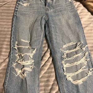 American Eagle high rise baggy straight leg jeans